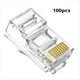thumbnail image 2 of 100 Conectores RJ45 CAT6 de Paso con Extremo de Cristal Chapado en , 8P8C, Crimpeado UTP, Conector Modular de Red Ethernet Estándar., 2 of 5