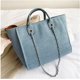 thumbnail image 2 of LHSHID Women Canvas Handbag Large Capacity Chain Tote Bag PU Handle Shoulder Bag, 2 of 6