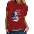 thumbnail image 4 of Ruyang Summer Tops for Women, Women's Fashion Casual Independence Day Printed Shirt Tops Round Neck Short Sleeve T Shirt, 4 of 4