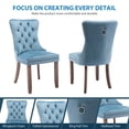 thumbnail image 4 of Aukfa High-End Upholstered Dining Chairs Set of 2, Modern Tufted Solid Wood Side Chair with Nailhead Trim - Light Blue, 4 of 8