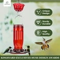 Kingsyard Glass Hummingbird Feeder for Outdoors Hanging for Garden Yard