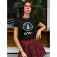 thumbnail image 2 of NASA NASA Cartoon Spaceship And Planets Women Black T-Shirt, Female Medium, 2 of 4