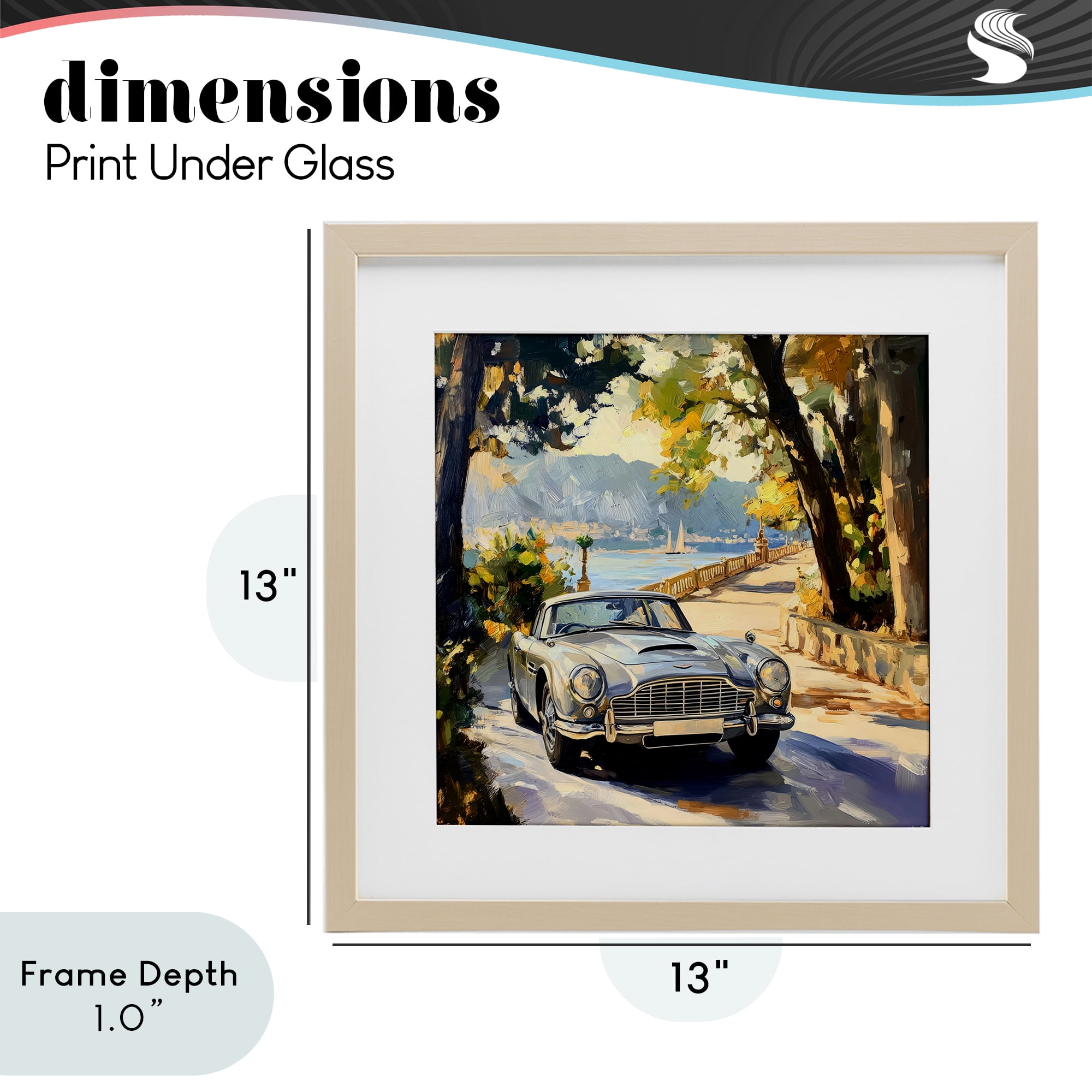 Stupell Industries Classic View of Seaside Drive Birch Framed Print Under Glass, design by Creative Studio