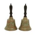 DecMode Set of 2 Coastal 14 x 7 Inch Wood and Iron Handbell Table