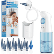 VIIWII Manual Ear Wax Removal Kit ,Ear Cleaning Kit,Safe Ear Irrigation System with Soft Tips, Reusable Ear Cleaner Tool for Home Use