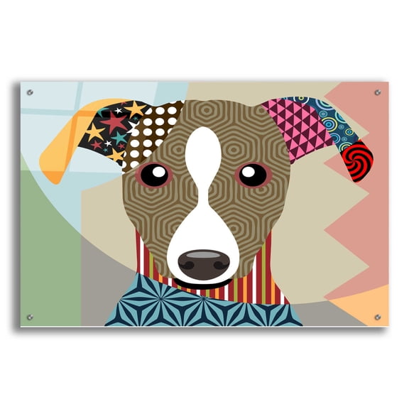 Epic Art 'Whippet' by Lanre Adefioyue, Acrylic Glass Wall Art, 36"x24"