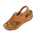 thumbnail image 2 of Women Shoes Women's Fashionable Casual Plus-Size Wedge Heel Height-Increasing Shoes Spring/Summer Style Trendy And Comfortable Beach Sandals Brown 38, 2 of 8