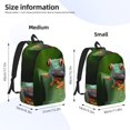 thumbnail image 3 of Honeii Red-Eyed Tree Frog Print Canvas College Laptop Backpack, Durable Rucksack Travel Notebook Bag School Backpack Book Bag for Men Women-Small, 3 of 7