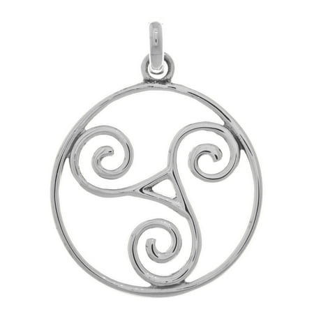 - Sterling Silver Large Celtic Triskele Spiral Pendant