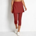 thumbnail image 6 of Likimi Women Athletic Tennis Skirt With Built In Shorts Solid Color Stretch High Waist Comfortable Trousers Wine Size L, 6 of 7