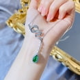 thumbnail image 4 of High-end emerald necklace light luxury emerald clavicle chain full of diamond clavicle chain water drop pear-shaped colorful treasure pendant female, 4 of 5