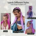 thumbnail image 2 of 2Pcs Long Purple Braiding Hair - Pre-Stretched Synthetic Hair Extensions for Braids (43 Inch) | Soft & Lightweight | Halloween , Party , Rave Hair Accessories, 2 of 9