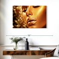 thumbnail image 3 of Elephant Stock Golden Face Wall Art - Horizontal Canvas Wall Art - Living Room Wall Decor - Fashion And Beauty Canvas - Gold And Black Decor - 36" x 24", 3 of 8