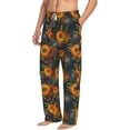 thumbnail image 2 of Uemuo Sunflowers Pattern Men's Wide Leg Palazzo Lounge Pants with Pockets Light Weight Loose Comfy Casual Pajama Pants-Small, 2 of 9