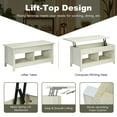 thumbnail image 6 of Resenkos Coffee Table, Modern Sofa Table Tea Table,Lift Top Coffee Table with Hidden Storage Compartment and Lower Shelf for Study Room-White, 6 of 6