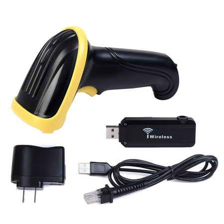 Zimtown Barcode Scanner, 2.4G Wireless / USB Wired 1D Laser Automatic Barcode Reader, Handhold Bar Code Scanner with USB Receiver for Store, Supermarket,