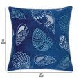 thumbnail image 3 of 20 X 20 Inches Accent Pillow with Seashells Embroidery, Set of 2, Blue and White - Saltoro Sherpi, 3 of 3
