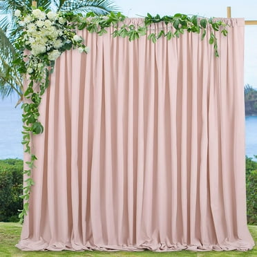 2 Panels 5 Feet Wide Polyester Seamless Backdrop Drape Curtain Panel - (Blush, main image 1