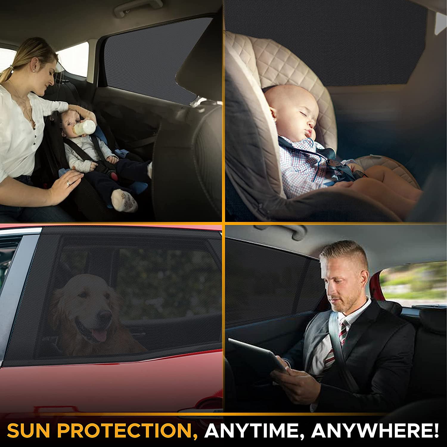 EcoNour Magnetic Car Shades for Side Windows Baby | Car Window Shade for  Baby with Heat, Glare & UV Protection | Rear Window Sunshade for Car | Baby