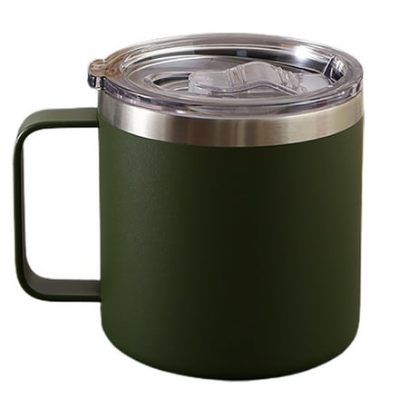 

Sarkoyar 1 Pcs 12oz Vacuum Mug Heat-resistant Leak-proof Double-layered Lidded Stainless Steel Coffee Milk Water Mug office Supplies