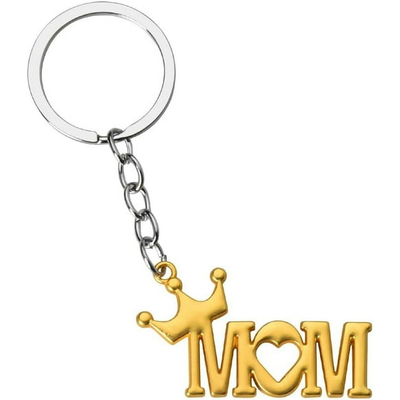 PinesC Father Mother's Day Gifts for Mom Gifts for Mom Dad Birthday Gifts from Daughter Son Mom Dad Keychain Mom Keychain Gold Mom