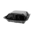 thumbnail image 3 of Pactiv Evergreen Vented Foam Hinged Lid Container, Dual Tab Lock, 9 x 9 x 3.25, Black, 150/Carton, 3 of 4