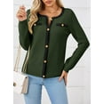 thumbnail image 3 of Long Sleeve Open Front Womens Button Up Cable Knit Cardigan Fall Trendy Sweater Jacket with Pockets, 3 of 5