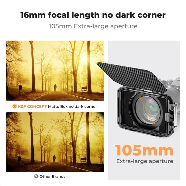K&F CONCEPT Matte Box, DSLR Camera Matte Box with Carbon Fiber Top