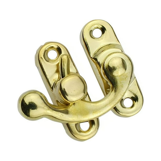 Kenally Candado antiguo Cerradura de gancho de hierro Cerradura de seguridad Oculto Capturas Decoración Joyero Muebles Accesorios de hardware Herramientas y ferretería Gancho derecho amarillo