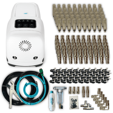 The Patio Misting System Misting System with 50 Nozzles, Adjustable Flow