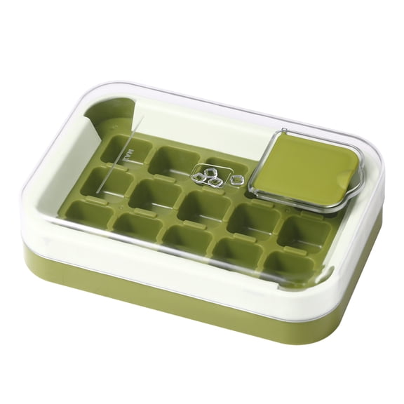 Avaner Ice Cube Tray with Lid and Bin, Ice Cube Mold , Stackable Ice Trays for Freezer with Easy-Release Silicone Bottom, for Drinks, Coffee, Cocktail