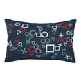 thumbnail image 3 of Salouo Navy Blue Geometric Print Print Pillow Case Cover,Wrinkle-Free Bed Pillow Cover Pack of 1 Home Decor Fade-Resistant and Stain-Resistant ,Pillows Not Included -16"x24", 3 of 8