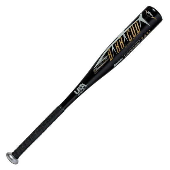 Franklin Sports Teeball Bat - Barracuda Metal Teeball Bat (-11) - USA Baseball Approved - 2 5/8" Barrel - 26 in./15 oz, Black, (Model: 24701)