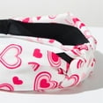 thumbnail image 4 of Minjewel Valentine's Day Heart Printed Fabric Knot Headband for Women, Sweet & Versatile Party Hair Accessory, Daily Wear for Holidays & Celebrations,D, 4 of 5