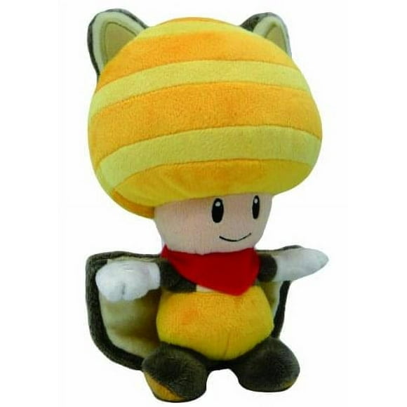 Plush - Nintendo - Super Mario - Flying Squirrel Toad 8" Yellow New Doll 1314