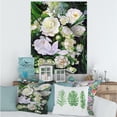 thumbnail image 2 of Designart ' Bouquet Of White Roses With Green Leaves ' Traditional Canvas Wall Art Print, 2 of 4