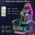 thumbnail image 3 of Hoffree Gaming Chair with Speakers and RGB LED Lights Ergonomic Massage Gamer Chair with Footrest High Back with Lumbar Support for Adults, 3 of 9