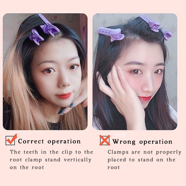 Pince à Cheveux Racines en Plastique Moelleux, Boucleur de Cheveux Portable, Rouleau à Épingle à Cheveux, Violet