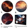 thumbnail image 3 of Designart "Space Dreams in Orange and Black II" Galaxies Metal Wall Art Set, 3 of 5