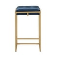 thumbnail image 3 of Weston Home Oddie Gold Finish Button Tufted Velvet Counter Height Stools, Set of 2, Blue, 3 of 11