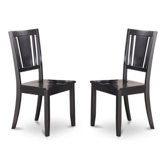 Pemberly Row 38" Wood Dining Chairs in Black (Set of 2)