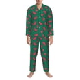 thumbnail image 3 of Naloa Watermelon Men’s Pajamas Set - Long Sleeve Button Down Sleep Shirt and Pajama Bottoms Sleepwear Set-Medium, 3 of 7