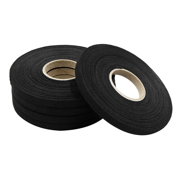 5Pcs Cinta Telar De Arnés Paño Adhesivo Negro De Cable De Coche 9mmx25M
