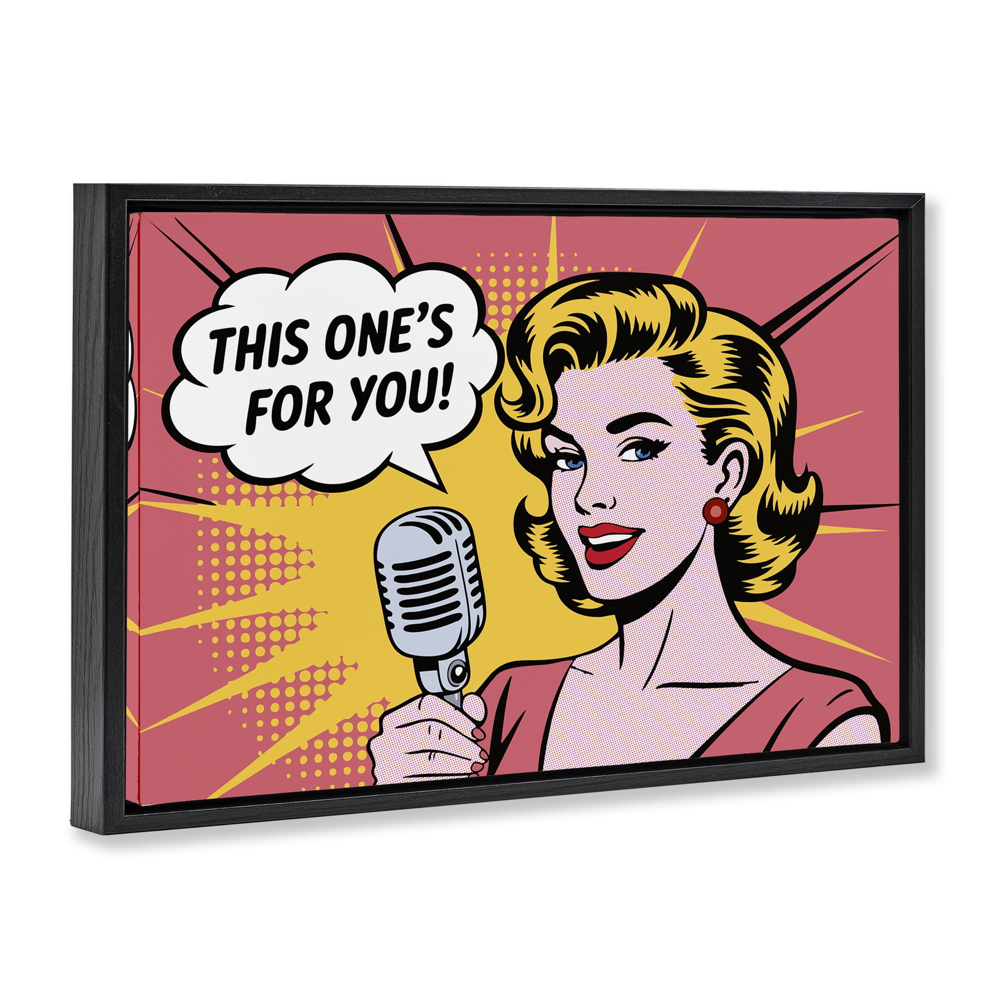 Stupell Industries This One's For You Black Framed Floater Canvas Wall Art, design by Andreas Magnusson