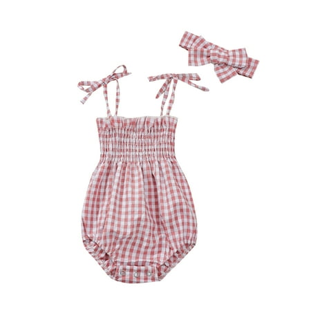 

Binpure Toddler Baby Girl s Square Collar Sleeveless Bodysuit + Headband Set