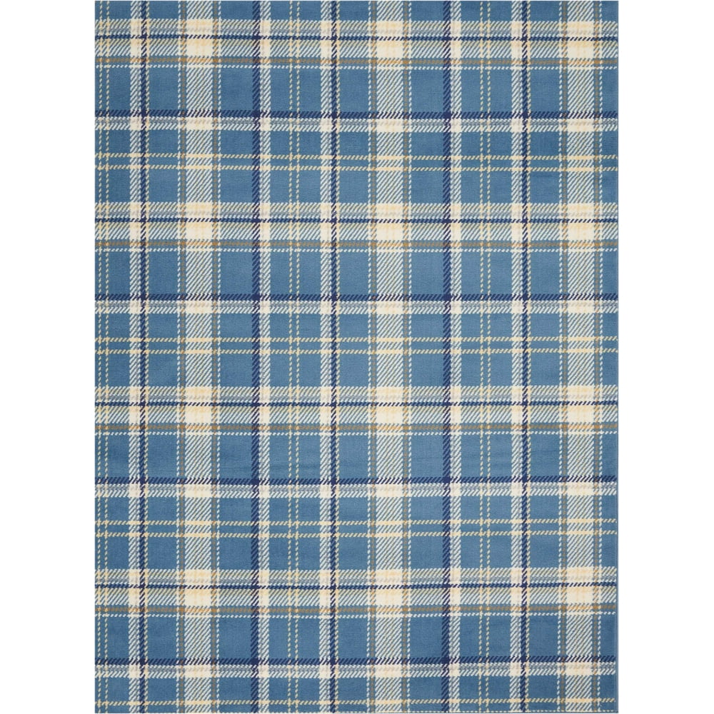 Blue Farmhouse Plaid Area Rug by Pinewood Grove