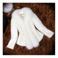 thumbnail image 2 of Chaqueta de estilo lujoso abrigo corto de felpa de piel sintética para invierno, 2 of 4