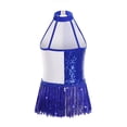 thumbnail image 3 of iiniim Girls Gymnastic Bodysuit Ballet Latin Tassel Dress Leotard Sequins Salsa Samba Dance Costume Blue 12, 3 of 7