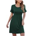 thumbnail image 1 of CEHVOM Robes T-Shirt Décontractées d'Été pour Femmes à Volants Manches Courtes Amples Robe de Soirée en Solde, 1 of 5