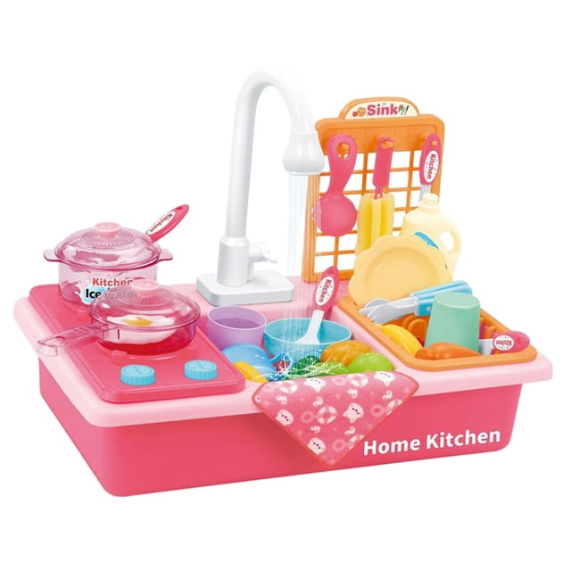 Juego de cocina para pequeños Sunnimix Rosa 28 piezas jugar a la cocina para niños pequeños